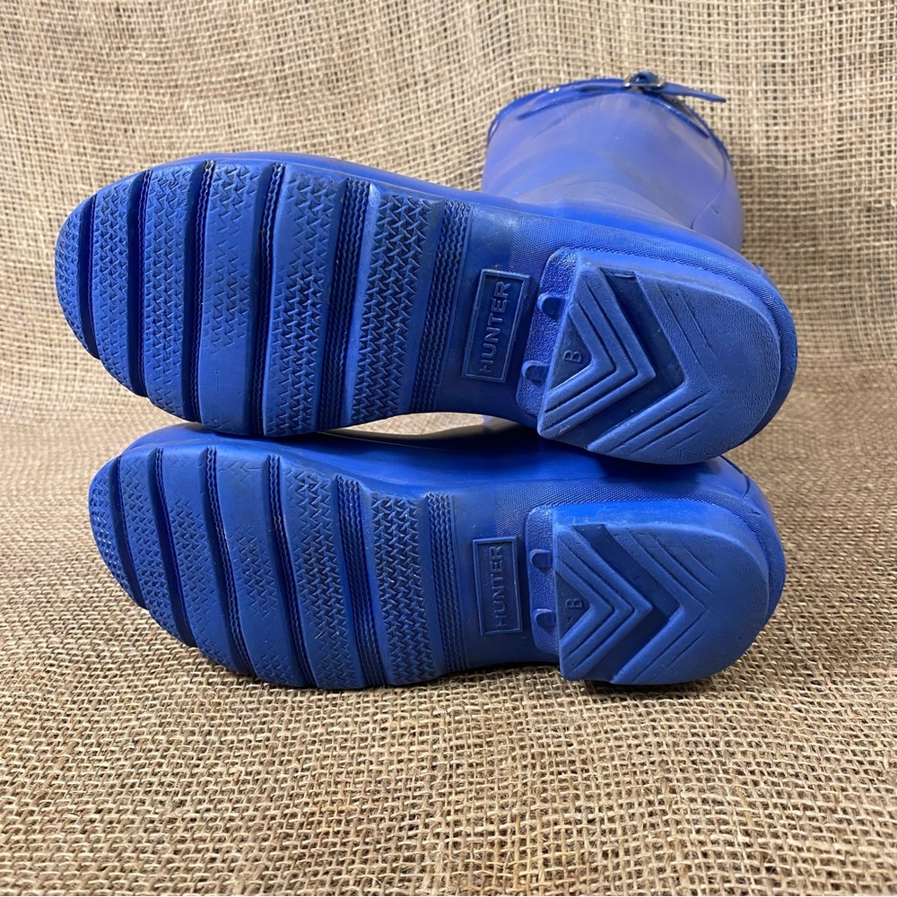 Hunter Rain Boots Original Blue Rubber Tall Pull On Waterproof Size 5 - Picture 11 of 11